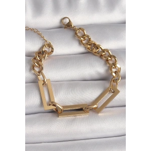 Dodes Dodes 316L Çelik Gold Renk 2Li Zincir Model Kadın Bileklik TG27BB6731