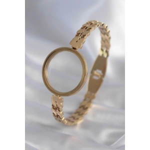 Dodes Dodes 316L Çelik Gold Renk Arpa İşleme Açılabilir Fanus Model Kadın Kelepçe TG27BB5911