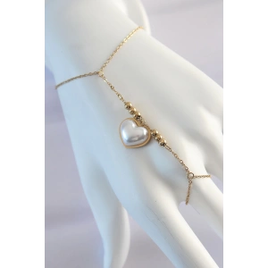 Dodes Dodes 316L Çelik Gold Renk Beyaz Bubble Kalp Tasarımlı Şahmeran TG27SN576