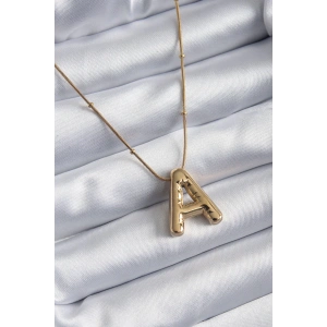 Dodes Dodes 316L Çelik Gold Renk Bubble A Harf Model Kadın Kolye TG27BKO7946