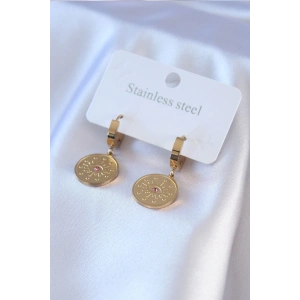 Dodes Dodes 316L Çelik Gold Renk Göz İşleme Zirkon Taş Detay Kadın Küpe TG27BKP7702