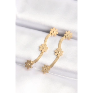 Dodes Dodes 316L Çelik Gold Renk İtalyan Zincir Papatya Küpe TG27BKP8801