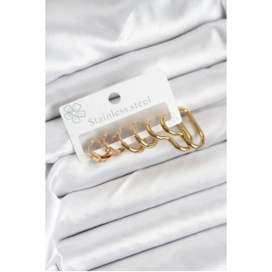 Dodes Dodes 316L Çelik Gold Renk Kadın Küpe Seti TG27BKP11222