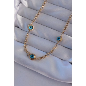 Dodes Dodes 316L Çelik Gold Renk Nazar Boncuk Model Kolye TG27BKO8947