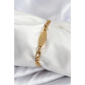 Dodes Dodes 316L Çelik Gold Renk Oval Yazı Yazmaya Uygun Kadın Bileklik TG27BB7917
