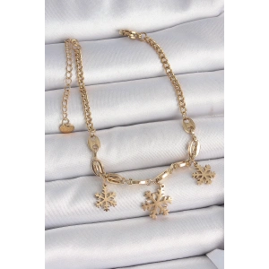 Dodes Dodes 316L Çelik Gold Renk Sallantı Kar Tanesi Model Kadın Bileklik TG27BB6946