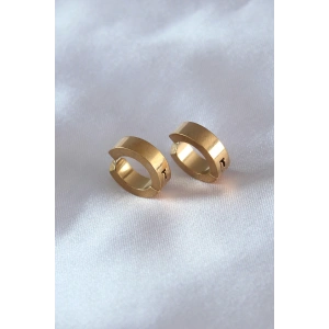 Dodes Dodes 316L Çelik Gold Renk Sıkıştırmalı Erkek Küpe TG27EKP278