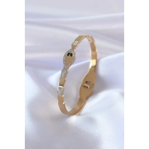 Dodes Dodes 316L Çelik Gold Renk Yılan Model Zirkon Taş Detay Kadın Kelepçe TG27BB5054