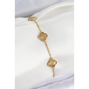 Dodes Dodes 316L Çelik Gold Renk Yonca Kadın Bileklik TG27BB7675