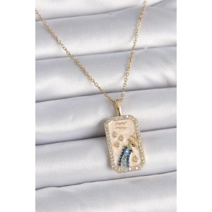 Dodes Dodes 316L Çelik Gold Renk Zincir Kova Burcu Zirkon Taşlı Kadın Kolye TG27BKO9458