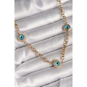 Dodes Dodes 316L Çelik Gold Renk Zincir Nazar Boncuk Model Kadın Kolye TG27BKO9876