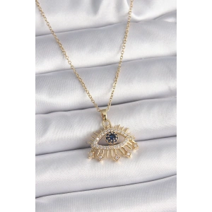 Dodes Dodes 316L Çelik Gold Renk Zincir Zirkon Taşlı Göz Model Kadın Yüzük TG27BKO9563