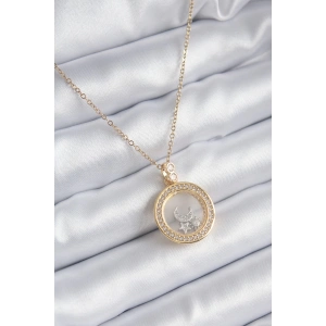 Dodes Dodes 316L Çelik Gold Renk Zirkon Taş Detay Ay Yıldız Fanus Model Kadın Kolye TG27BKO8194