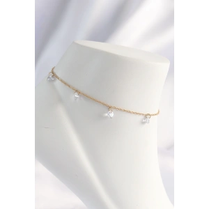 Dodes Dodes 316L Çelik Gold Renk Zirkon Taşlı Halhal TG27HH1621