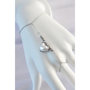 Dodes Dodes 316L Çelik Gümüş Renk Beyaz Bubble Kalp Tasarımlı Şahmeran TG27SN575