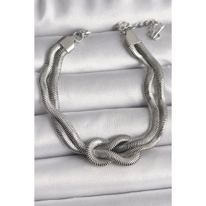 Dodes Dodes 316L Çelik Gümüş Renk Düğüm Model Kadın Bileklik TG27BB6711