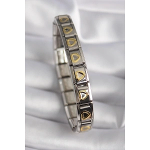 Dodes Dodes 316L Çelik Gümüş Renk Gold Kalp İşleme Nomination Model Kadın Bileklik TG27BB6481