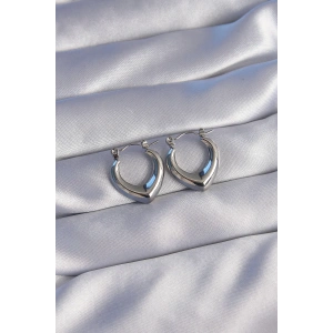 Dodes Dodes 316L Çelik Gümüş Renk İçi Oval Tasarımlı Küpe TG27BKP9036