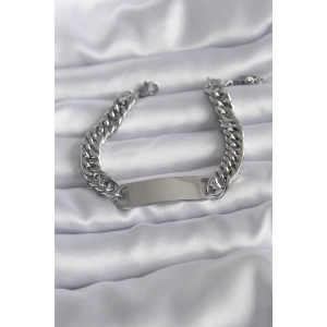 Dodes Dodes 316L Çelik Gümüş Renk İsim Yazılabilir Plaka Model Kadın Bileklik TG27BB5743