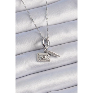 Dodes Dodes 316L Çelik Gümüş Renk Kalp Detay Mektup Figür Charm Model Kadın Kolye TG27BKO9313