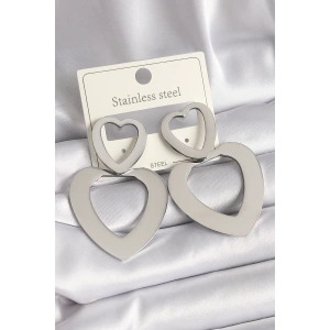 Dodes Dodes 316L Çelik Gümüş Renk Kalp Model Kadın Küpe TG27BKP9713