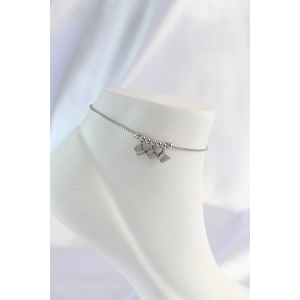 Dodes Dodes 316L Çelik Gümüş Renk Minimal Kelebek Tasarımlı Halhal TG27HH1570