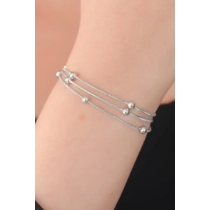 Dodes Dodes 316L Çelik Gümüş Renk Minimal Top Figür Kadın Bileklik TG27BB5142