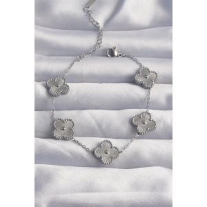 Dodes Dodes 316L Çelik Gümüş Renk Motifli Yonca Bileklik TG27BB6269