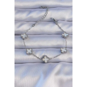 Dodes Dodes 316L Çelik Gümüş Renk Sedefli Baby Boy Yonca Model Bileklik TG27BB6302