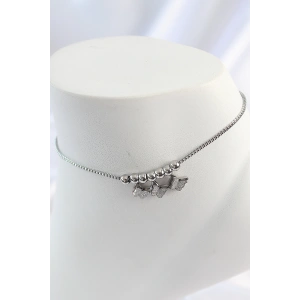 Dodes Dodes 316L Çelik Gümüş Renk Simli Kelebek Model Kadın Halhal TG27HH1630