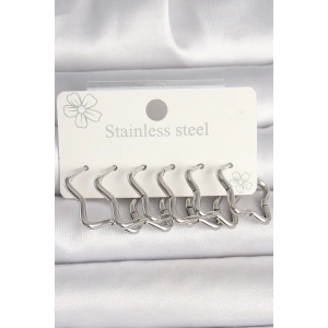 Dodes Dodes 316L Çelik Gümüş Renk Yıldız Model Kadın Küpe Seti TG27BKP10351