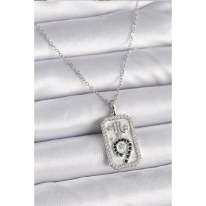 Dodes Dodes 316L Çelik Gümüş Renk Zincir Akrep Burcu Zirkon Taşlı Kadın Kolye TG27BKO9453