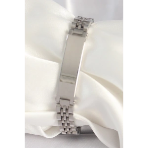 Dodes Dodes 316L Çelik Gümüş Renk Zincir Künye Model Erkek Bileklik TG27EB3718