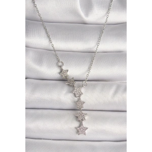 Dodes Dodes 316L Çelik Gümüş Renk Zincir Zirkon Taşlı Yıldız Model Kadın Kolye TG27BKO9904