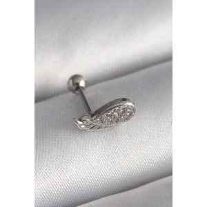 Dodes Dodes 316L Çelik Gümüş Renk Zirkon Taşlı Kanat Tragus Piercing TG27PR1269