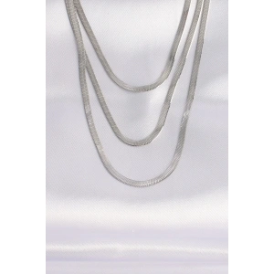 Dodes Dodes 316L Çelik İtalyan Zincir Gümüş Renk Çoklu Kolye TG27BKO8698