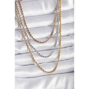 Dodes Dodes 316L Çelik Mix Renk Burgu Zincir Model Kadın Kolye TG27BKO9287