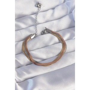 Dodes Dodes 316L Çelik Renkli İtalyan Zincir Model Çoklu Bileklik TG27BB6186