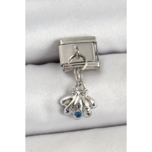 Dodes Dodes 316L Çelik Sallantılı Fiyonklu Buket Model Gümüş Renk Nomination Charm TG27BC1444