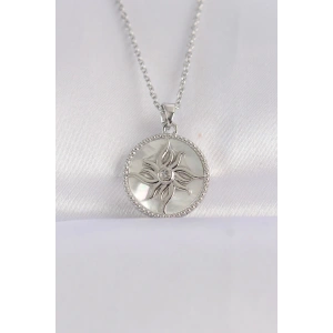 Dodes Dodes 316L Çelik Zincir Gümüş Renk Oval Tasarımlı Güneş Kolye TG27BKO8663