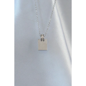 Dodes Dodes 316L Çelik Zincir Gümüş Renk Zirkon Taşlı Aşk Mektubu Kolye TG27BKO8908