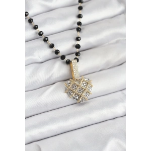 Dodes Dodes 316L Çelik Zincir Kristal Boncuklu Kalpli Kadın Kolye TG27BKO10562