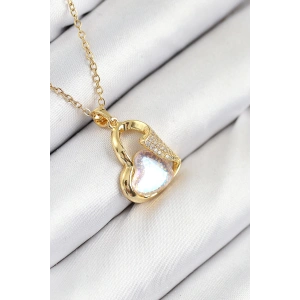 Dodes Dodes 316L Çelik Zirkon Taşlı Kalp Model Gold Renk Kadın Kolye TG27BKO10530