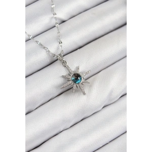 Dodes Dodes 316L Çelik Zirkon Taşlı Kutup Yıldızı Model Gümüş Renk Kadın Kolye TG27BKO10443