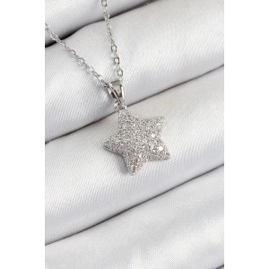 Dodes Dodes 316L Çelik Zirkon Taşlı Yıldız Model Gümüş Renk Kadın Kolye TG27BKO10352