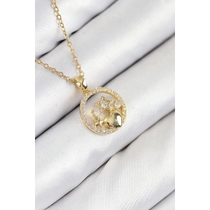 Dodes Dodes 316L Çelik Zirkon Taşlı Yıldız Ve Kalp Model Gold Renk Kadın Kolye TG27BKO10522
