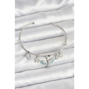 Dodes Dodes Anka Kuşu Charmlı Gümüş Renk Pirinç Kadın Bileklik TG27BB8040