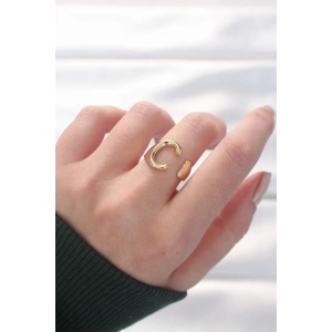 Dodes Dodes C Harfli Altın Renk Ayarlanabilir Yüzük TG27BYK3150