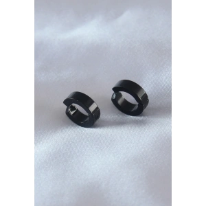 Dodes Dodes Çelik Siyah Renk Sıkıştırmalı Erkek Küpe TG27EKP279