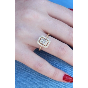 Dodes Dodes Gold Renk Baget Zirkon Taşlı Kadın Yüzük TG27BYK2601